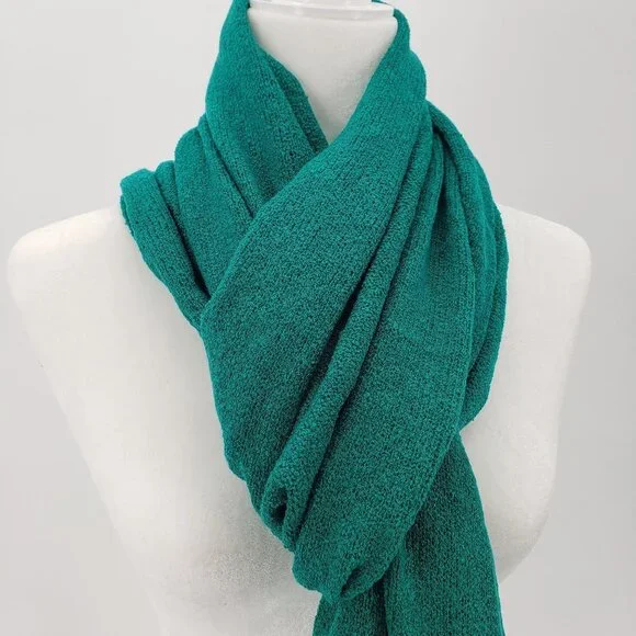 LINEA by Louis Dell'Olio Boucle Knit Sweater Scarf Cerulean Teal Green - Picture 2 of 6